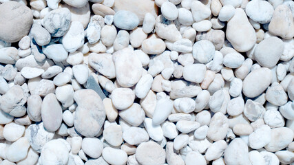 white pebbles on the beach, white stone for background