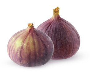 Fototapeta premium purple figs isolated on white background.