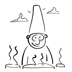 Chef in very high hat