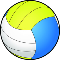 A green and blue handball / volleyball ball.