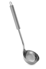 New soup ladle isolated on white. Kitchen utensils