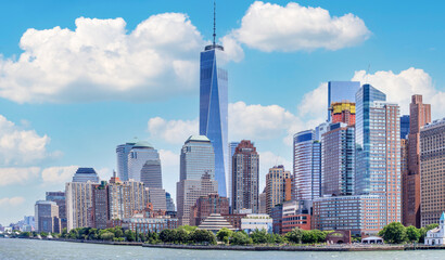 Obraz premium Panoramic View Hudson River and New York City Skyline USA