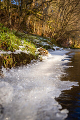 ice at the edge of a river