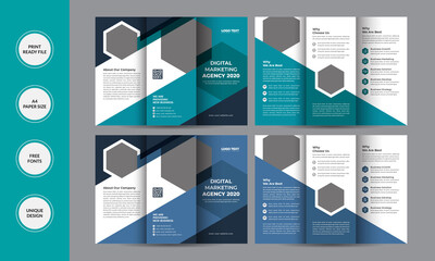 Modern Business Trifold Brochure Design vector Template.