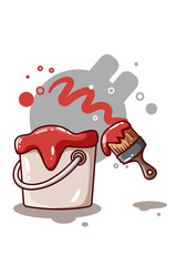 A brush and paint illustration
