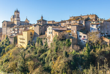 Fototapeta premium Ronciglione, Italy - one of the pearls of Viterbo province, Ronciglione is one of the most enchanting villages of central Italy. Here in particular a glimpse of the old town 