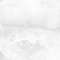 White ink and watercolor texture on white paper background. Paint leaks and decalcomania effects. Hand-painted gouache abstract image. Mess on the canvas.