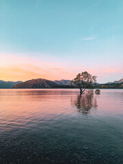 sunset on the lake Wanaka