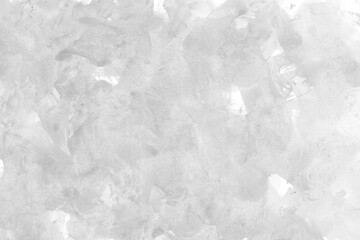 White ink and watercolor texture on white paper background. Paint leaks and decalcomania effects. Hand-painted gouache abstract image. Mess on the canvas.