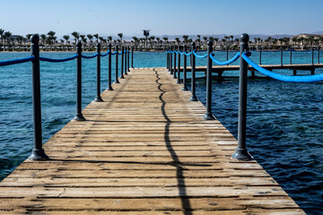 Fototapeta premium diving pier in the bay in summer on a sunny day