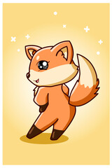 A sexy fox animal cartoon vector illustration
