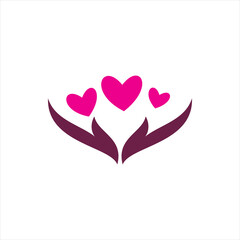 love hearth hand logo design