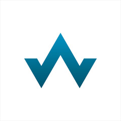 letter w arrow line logo design