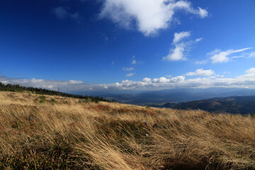Fototapeta premium Landscape of Silesian Beskids near Malinowska Skala, Poland