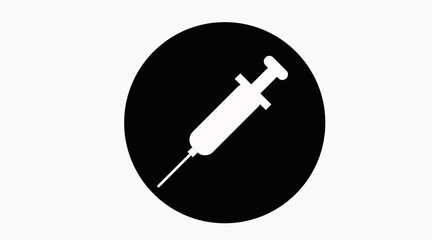 Fototapeta na wymiar Vector Isolated Illustration of a Syringe. Black and White Syringe Icon