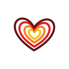 full color line love logo design hearth