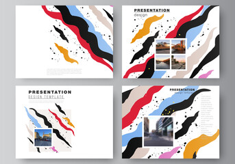 Vector layout of the presentation slides design business templates, multipurpose template for presentation brochure, brochure cover, business report, agency, corporate, portfolio, pitch deck, startup.