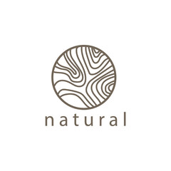 wavy line logo symbol nature design illustration template vector