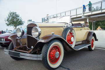 vintage American car on the street