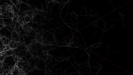 Background with connecting dots and lines. Big data visualization. 3d rendering.