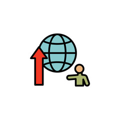 global migration outline icon. element of migration illustration icon. signs, symbols can be used for web, logo, mobile app, UI, UX