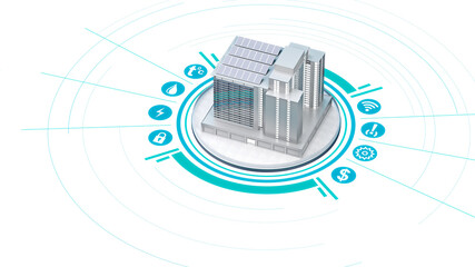 Obraz premium modern smart house with infographics