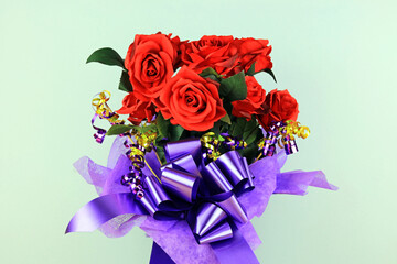 bouquet of artificial red roses