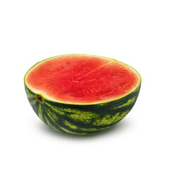 Half of a seedless watermelon isolated on a white background with clipping path.