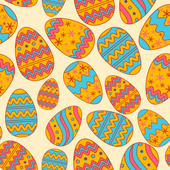 Seamless pattern with easter eggs.