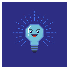 Light bulb cartoon vector illustration. Flat design.