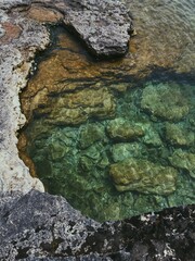 Rock formation next to the ocean shore