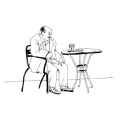 old man café sketch