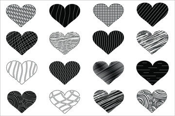 A set of editable vector elements. Valentine's Day collection with editable stroke. Vector cute illustrations. Isolated icons on a white background.