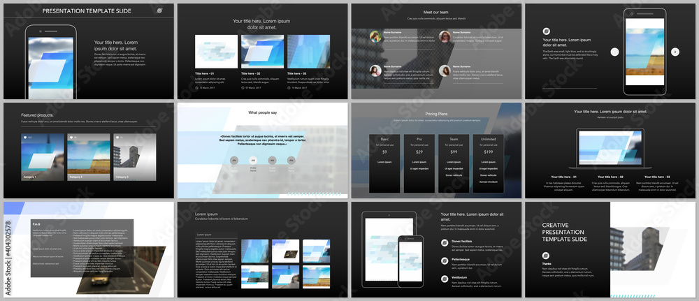 Wall mural presentation design vector templates, multipurpose template for presentation slide, flyer, brochure 