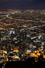 Bogota de Nuit depuis le Monserrate, Colombie