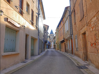 Fototapeta na wymiar A narrow street in an empty provincial town