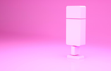 Pink Punching bag icon isolated on pink background. Minimalism concept. 3d illustration 3D render.