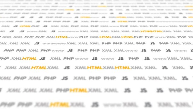 Web site codes on computer monitor. Technology background. Software background. Programmer workplace. Abstract screen of software. Blockchain concept