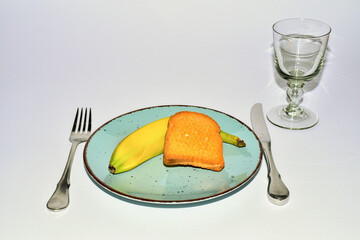 Diät, Zwieback, Banane, Zwieback und Banane., vegetarisch, abnehmen, gesunde Ernährung, Schonkost,  gesund, guten Appetit