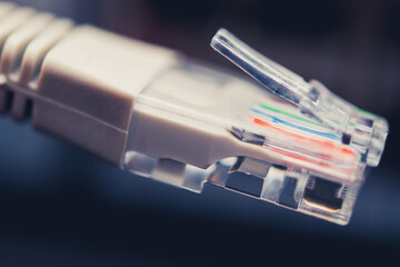 RJ45 Ethernet Cable Close Up