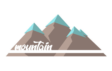 Mountains and snow-capped peaks. Vector logo. Stock vector.
