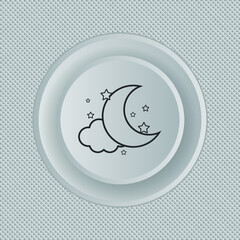 Night line sign. Single line icon on white background. Vector illustration