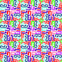 Seamless pattern of chaotic irregular shapes