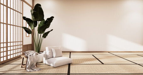 3D rendering  Japanese style room interior design orinal..