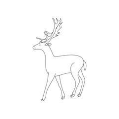  Minimalistic Outline of a Deer Vector Illustration