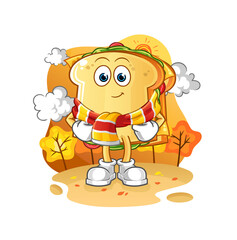 Obraz na płótnie Canvas sandwich in the autumn. cartoon mascot vector