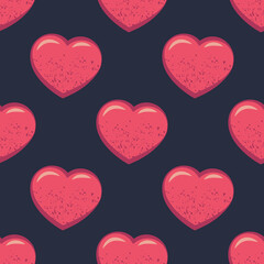 Abstract seamless pattern of hearts. Valentines Day theme. Repeating textile wallpaper for boys and girls.