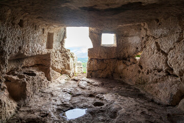 Russia. Crimea. Bakhchisarai. Archaeological monuments of Crimea the cave city of Eski-Kermen,