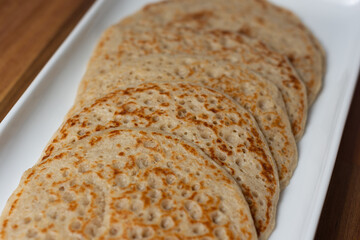 Derbyshire oatcakes close up