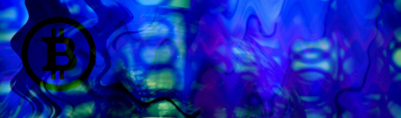 Conceptual digital Bitcoin art. Abstract background. Digital coin.